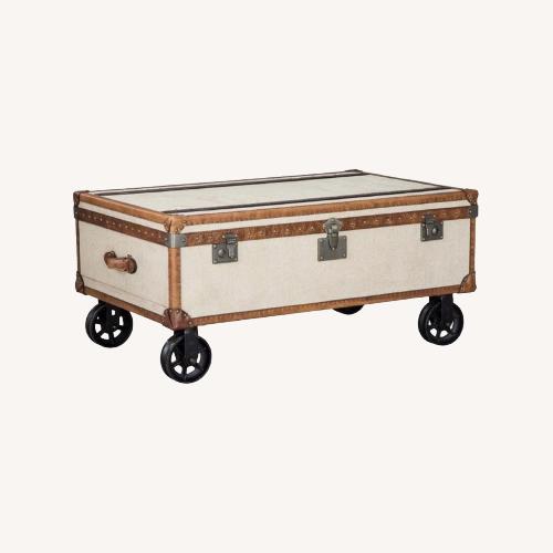 Used Lazzaro Natural Linen Coffee Table for sale on AptDeco