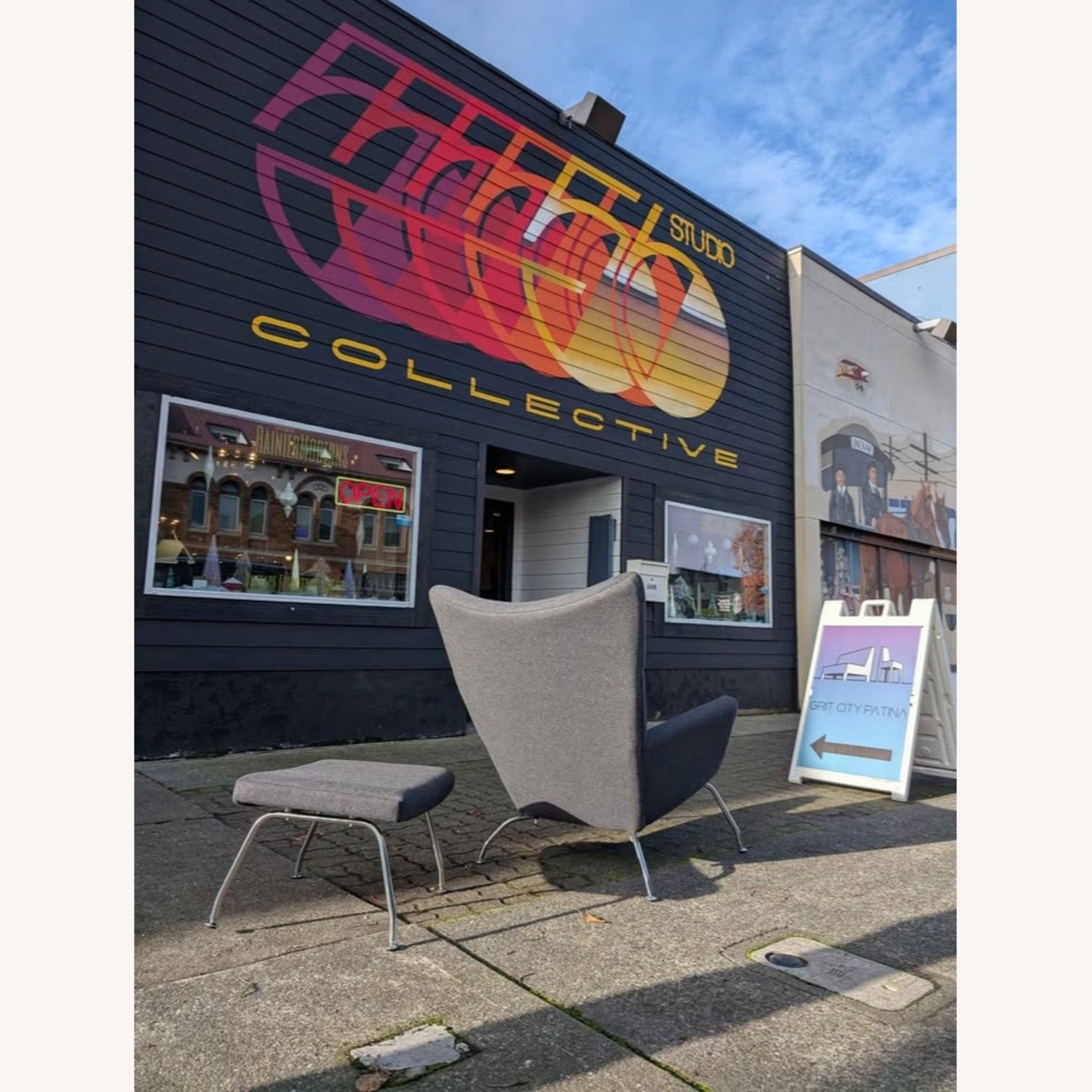 Hans Wegner Carl Hansen Style Lounge Chair Ottoman - image-3