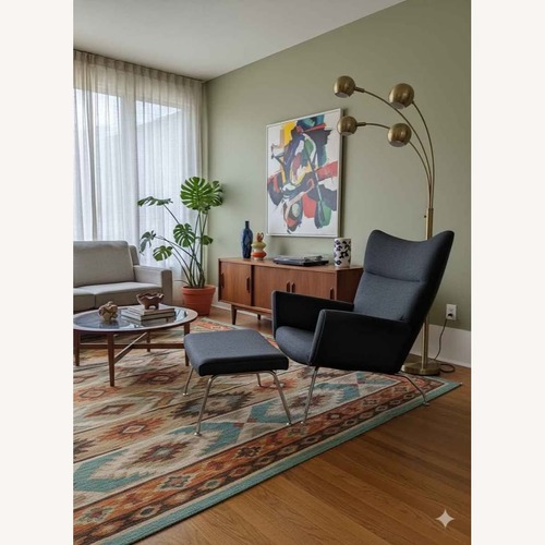 Used Hans Wegner Carl Hansen Style Lounge Chair Ottoman for sale on AptDeco