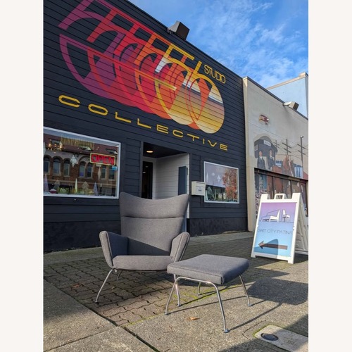 Used Hans Wegner Carl Hansen Style Lounge Chair Ottoman for sale on AptDeco