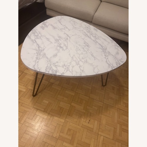 Used White Wool Coffee Table for sale on AptDeco