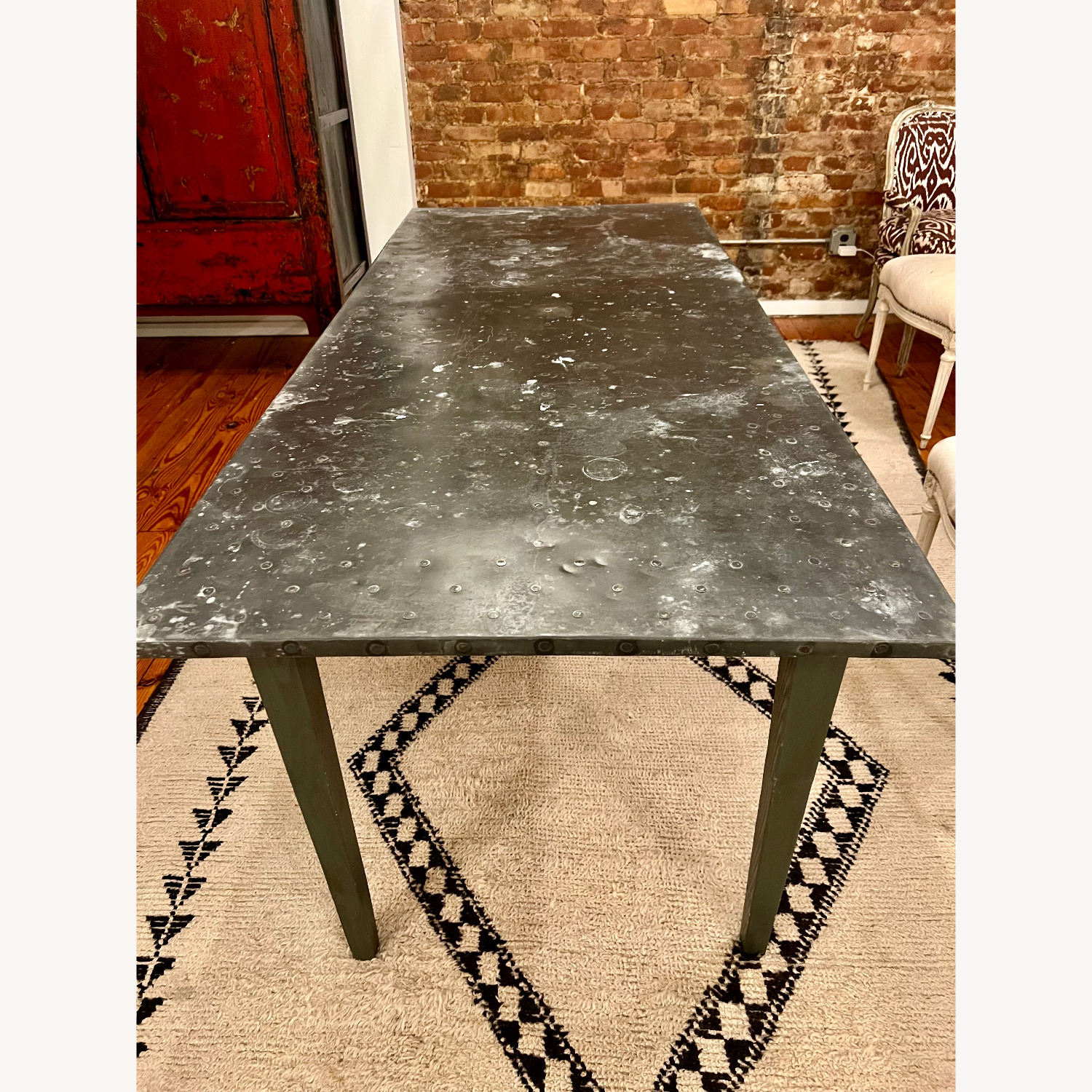Vintage/Antique Light Gray Dining Table - image-1