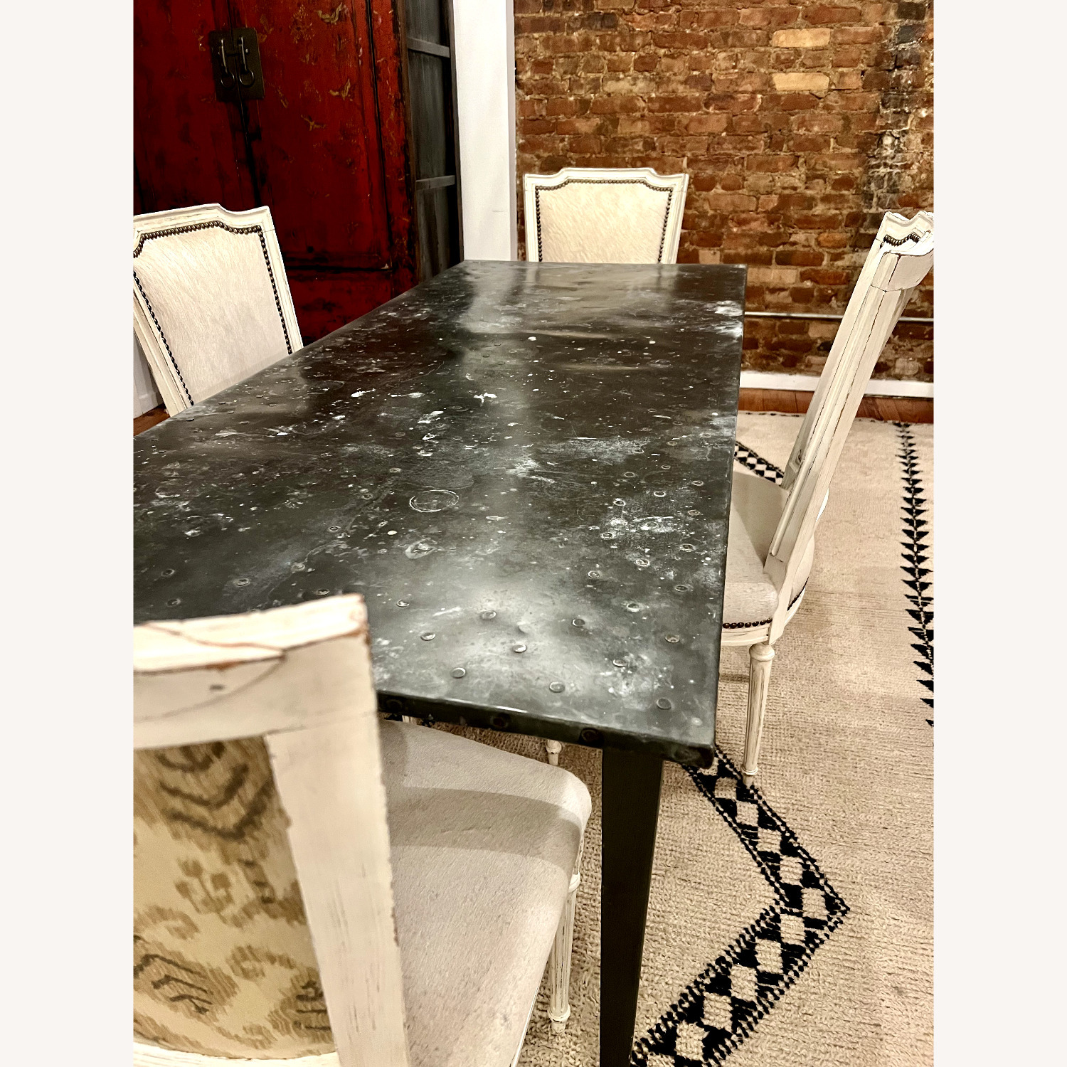 Vintage/Antique Light Gray Dining Table - image-6