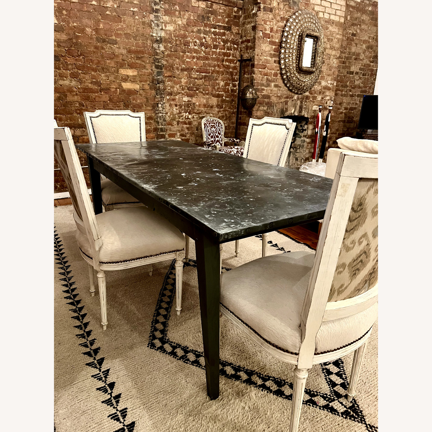 Vintage/Antique Light Gray Dining Table - image-3