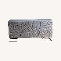 Brooklyn Space Modern Wooden Engraved Credenza Sideboard