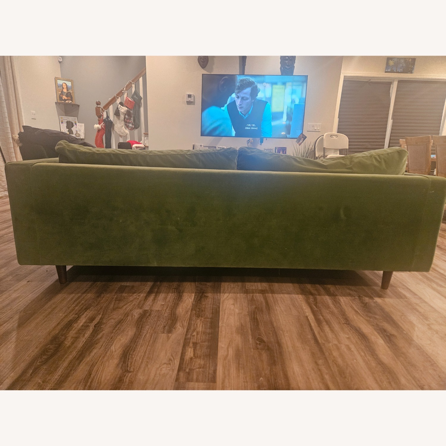 Poly and Bark Green Velvet 3+ Seater Sofa - image-2
