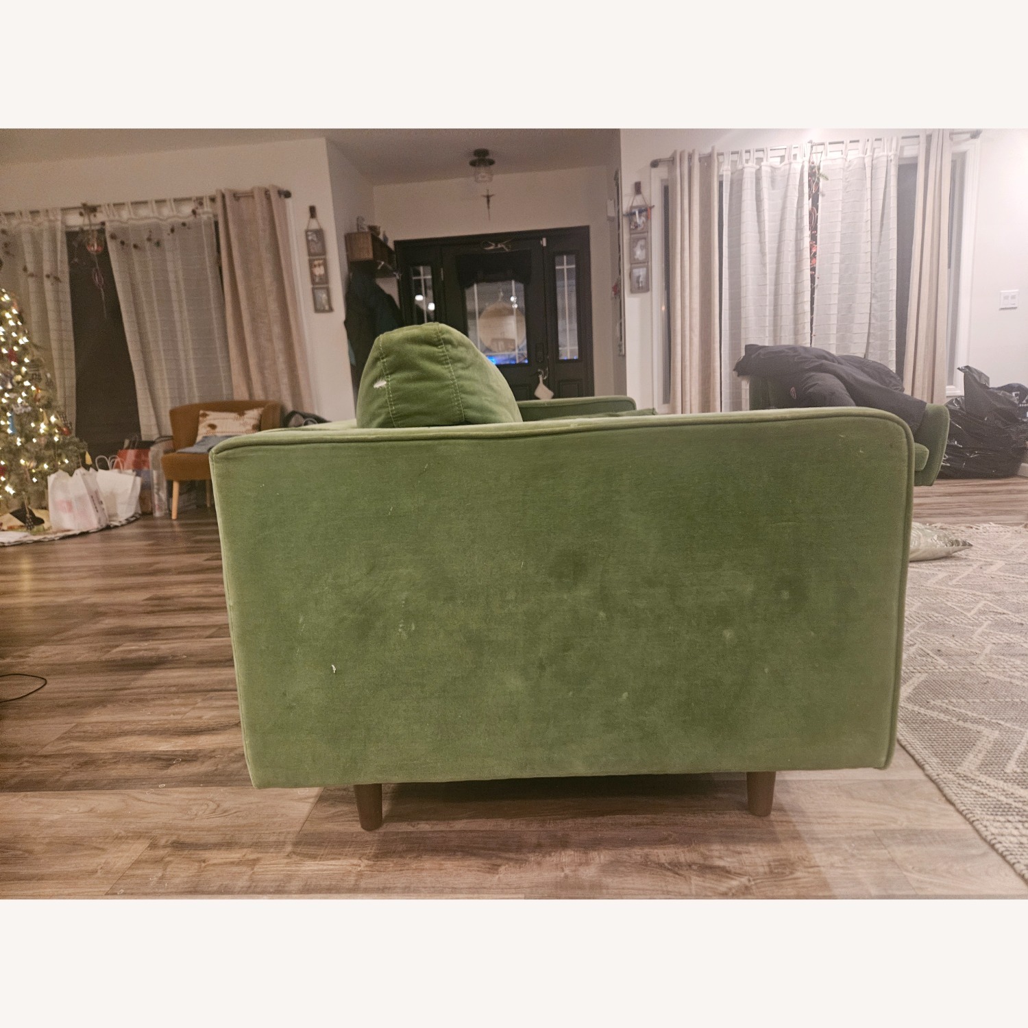 Poly and Bark Green Velvet 3+ Seater Sofa - image-4
