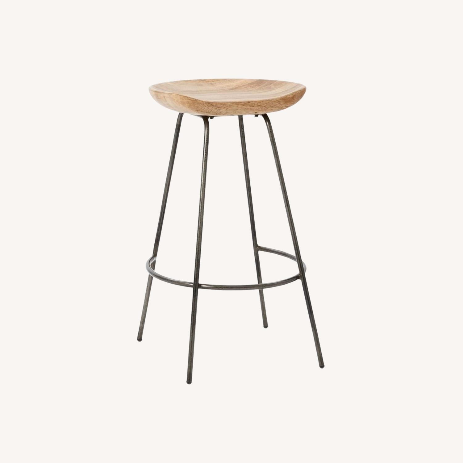West Elm Alden Counter Stools Natural Wood Stools - image-0