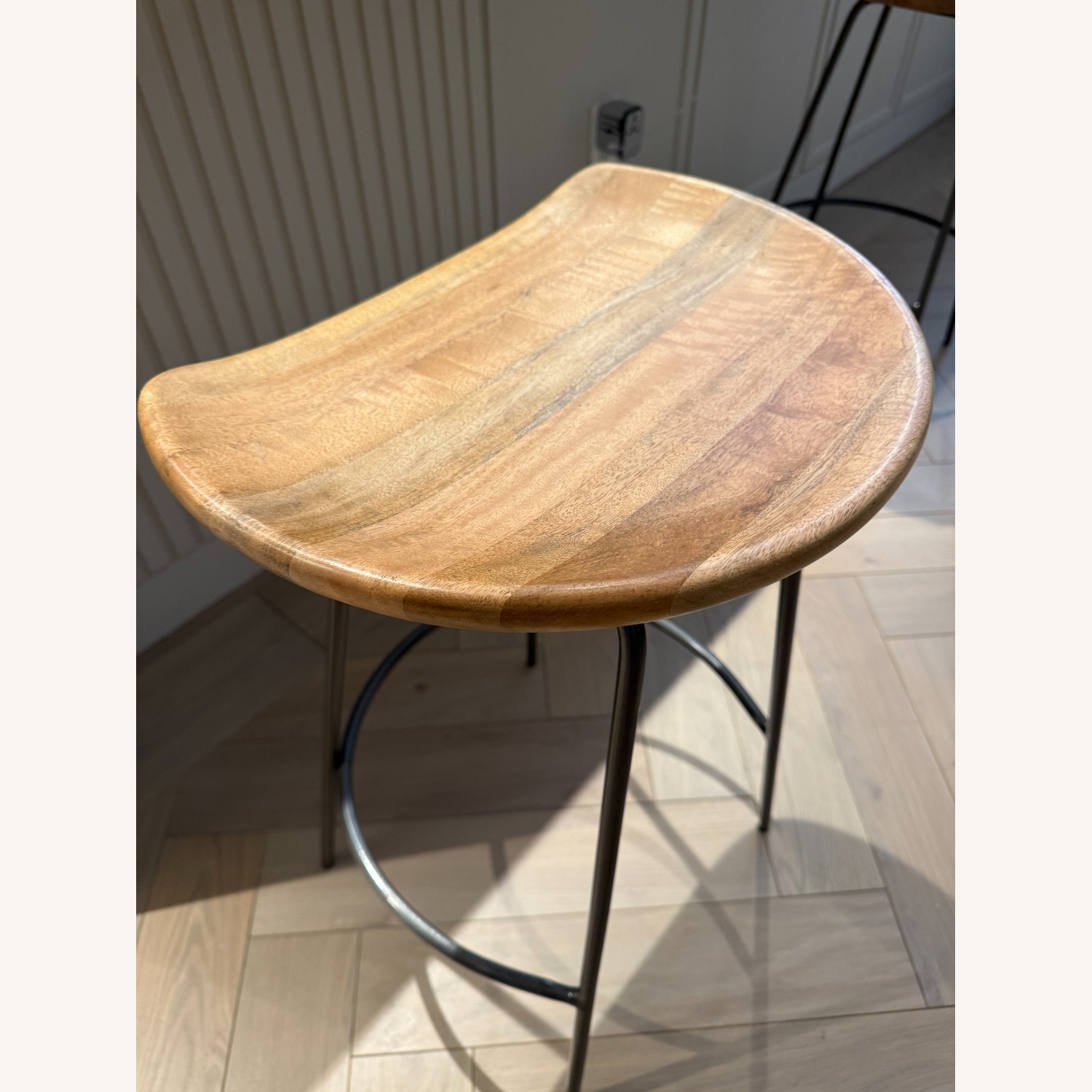 West Elm Alden Counter Stools Natural Wood Stools - image-3