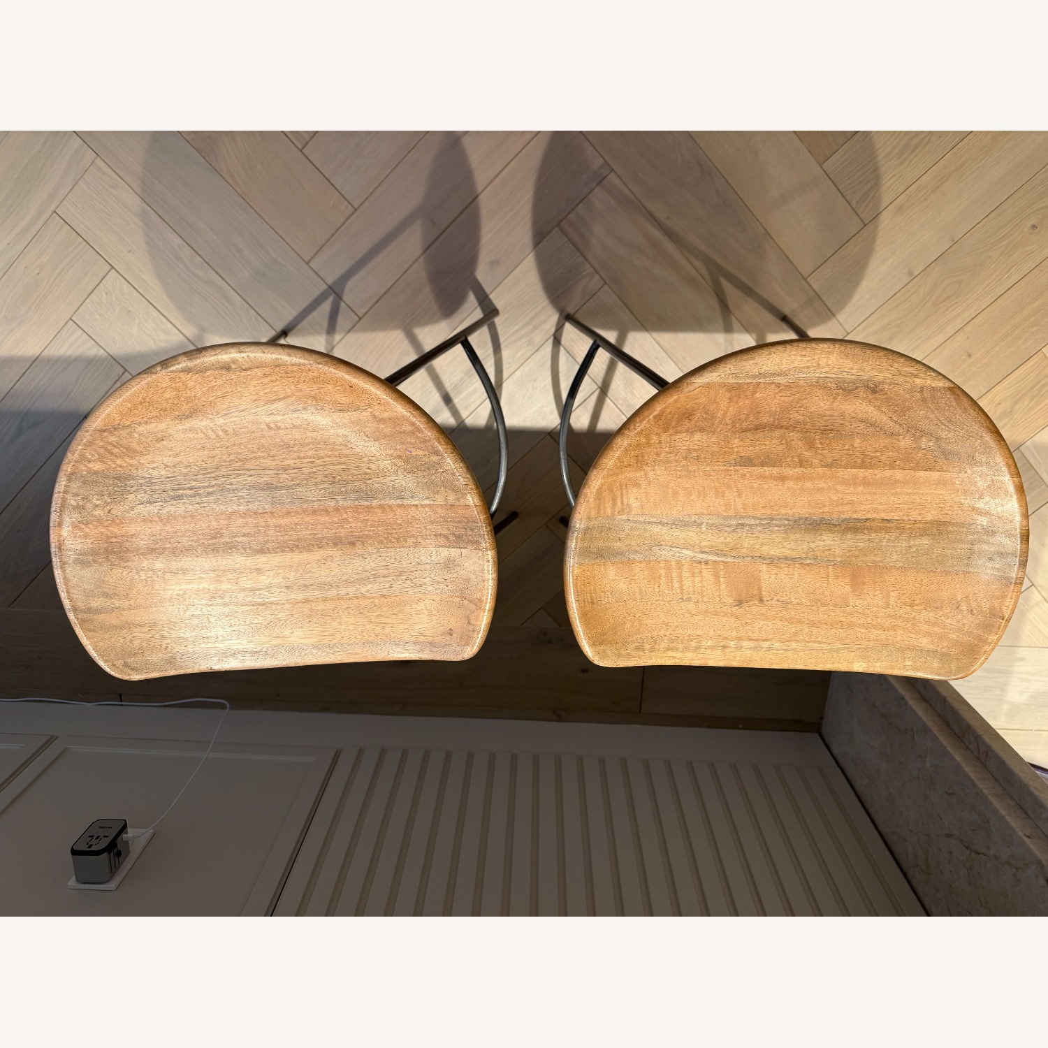 West Elm Alden Counter Stools Natural Wood Stools - image-4