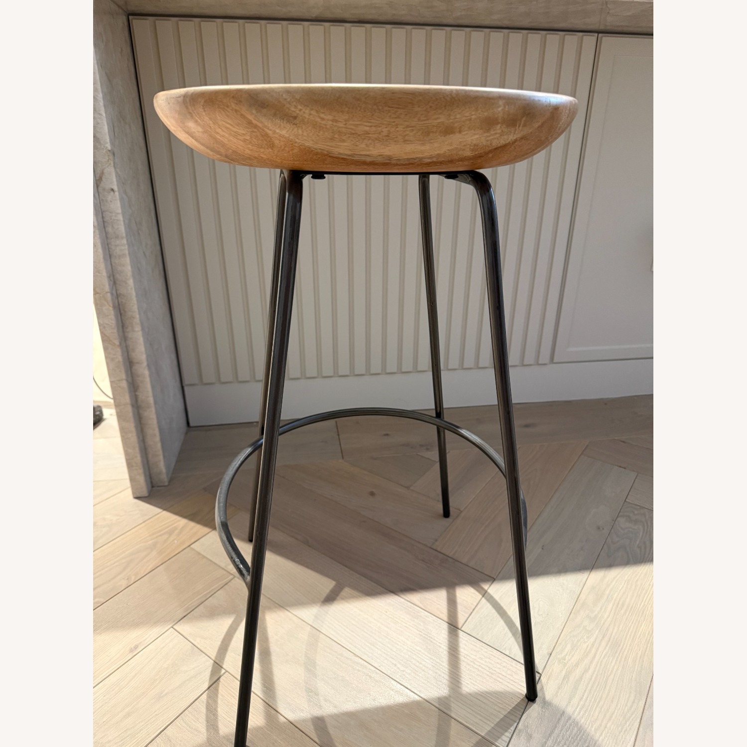 West Elm Alden Counter Stools Natural Wood Stools - image-2