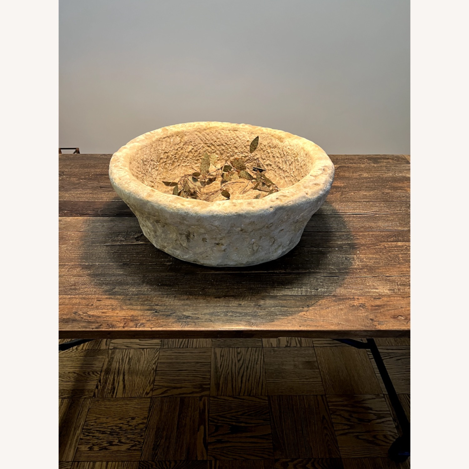 Restoration Hardware Rustic Cast Stone Bowl - image-3