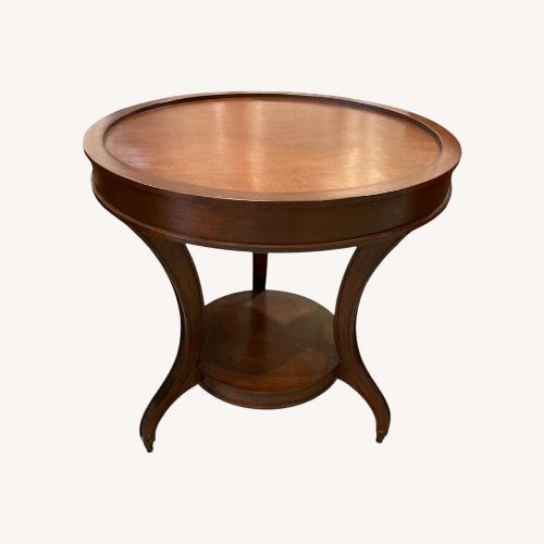 Used Winslet Round Solid Wood Side Table for sale on AptDeco