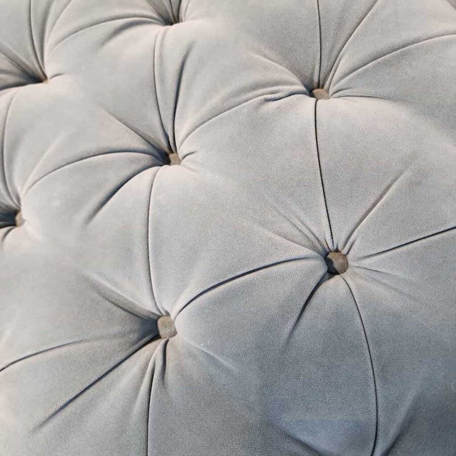 Lee Industries Custom Button Tufted Velvet Ottoman - image-6