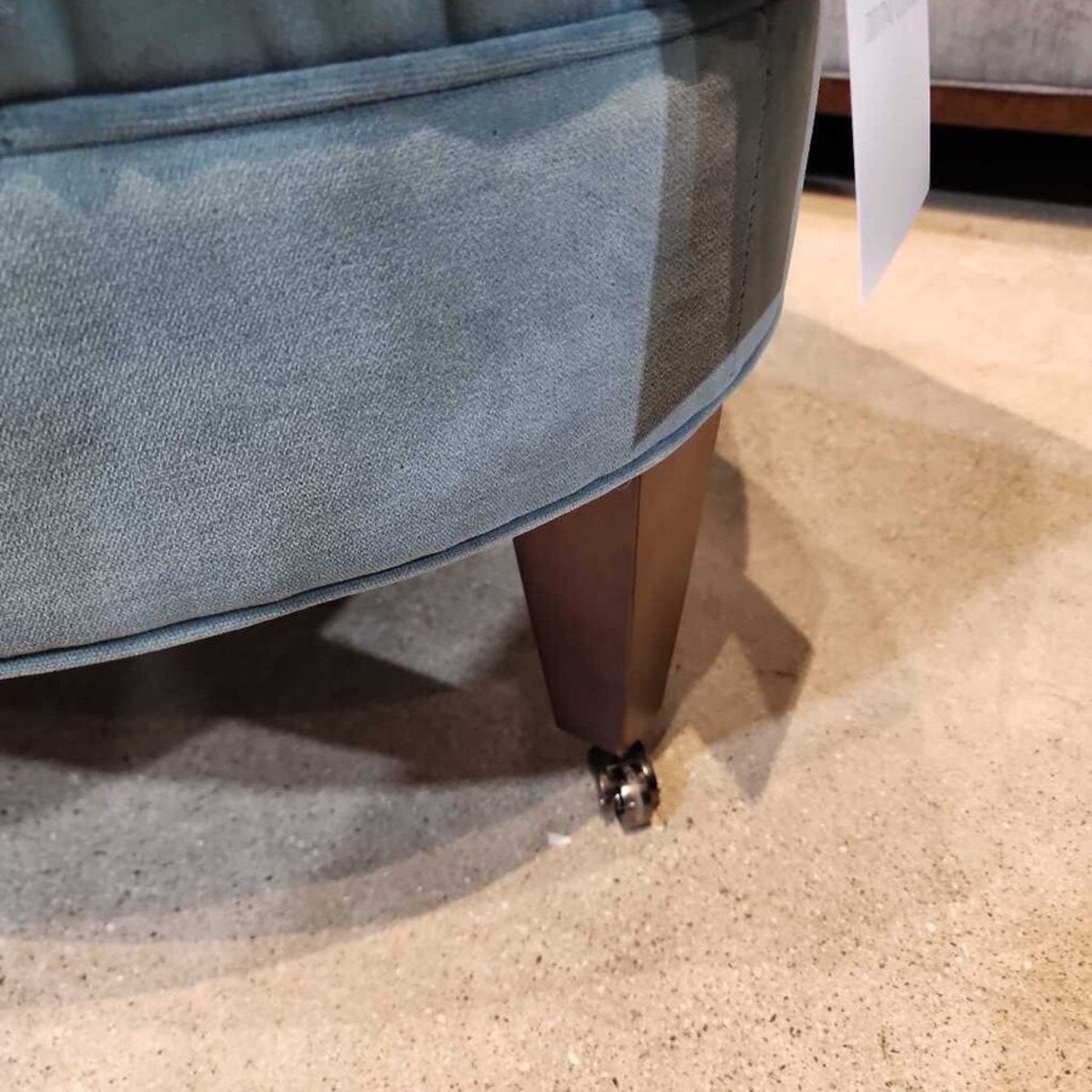 Lee Industries Custom Button Tufted Velvet Ottoman - image-7