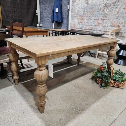 Used Rectangular Farmhouse Solid Wood Dining Table for sale on AptDeco