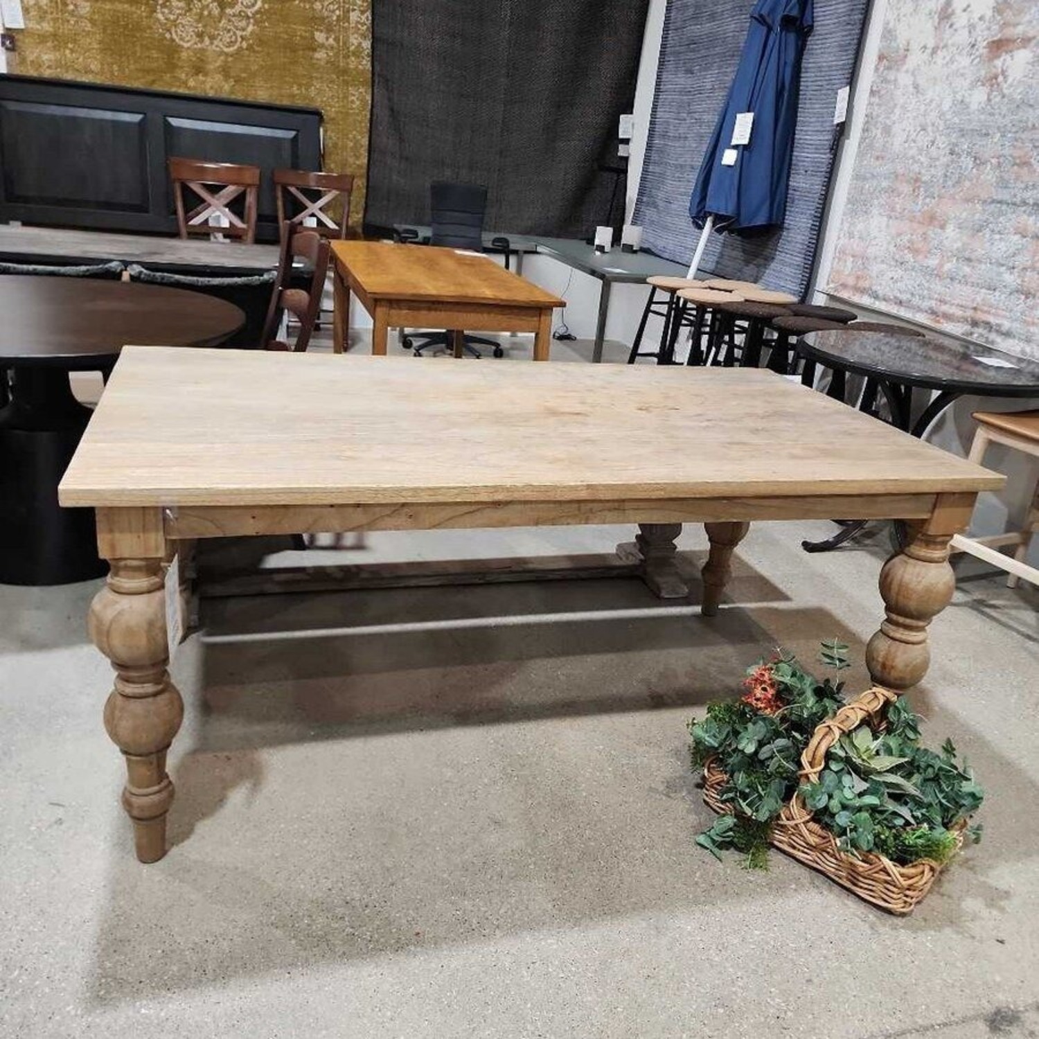 Rectangular Farmhouse Solid Wood Dining Table - image-2