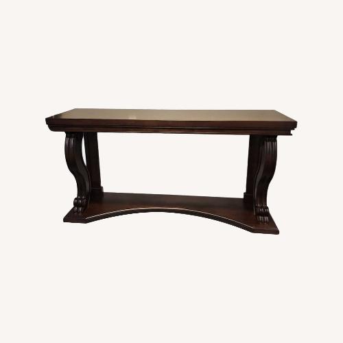 Used Neoclassical Solid Wood Console Table Espresso for sale on AptDeco