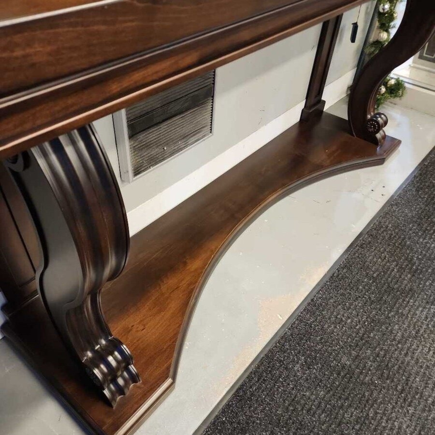 Neoclassical Solid Wood Console Table Espresso - image-4