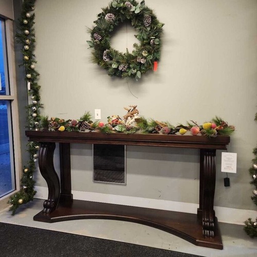 Used Neoclassical Solid Wood Console Table Espresso for sale on AptDeco