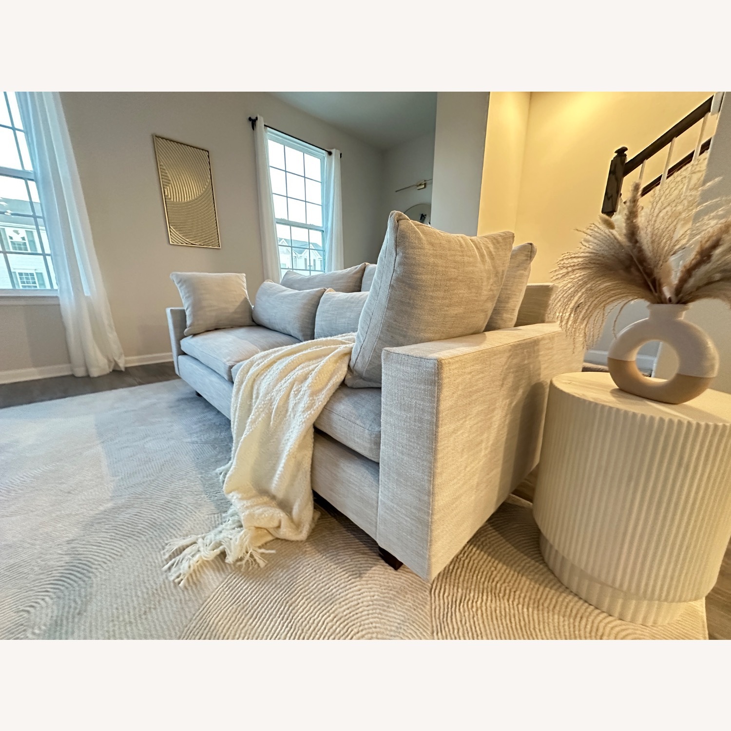 West Elm Harmony Petite 82” Frost Grey Sofa - image-2