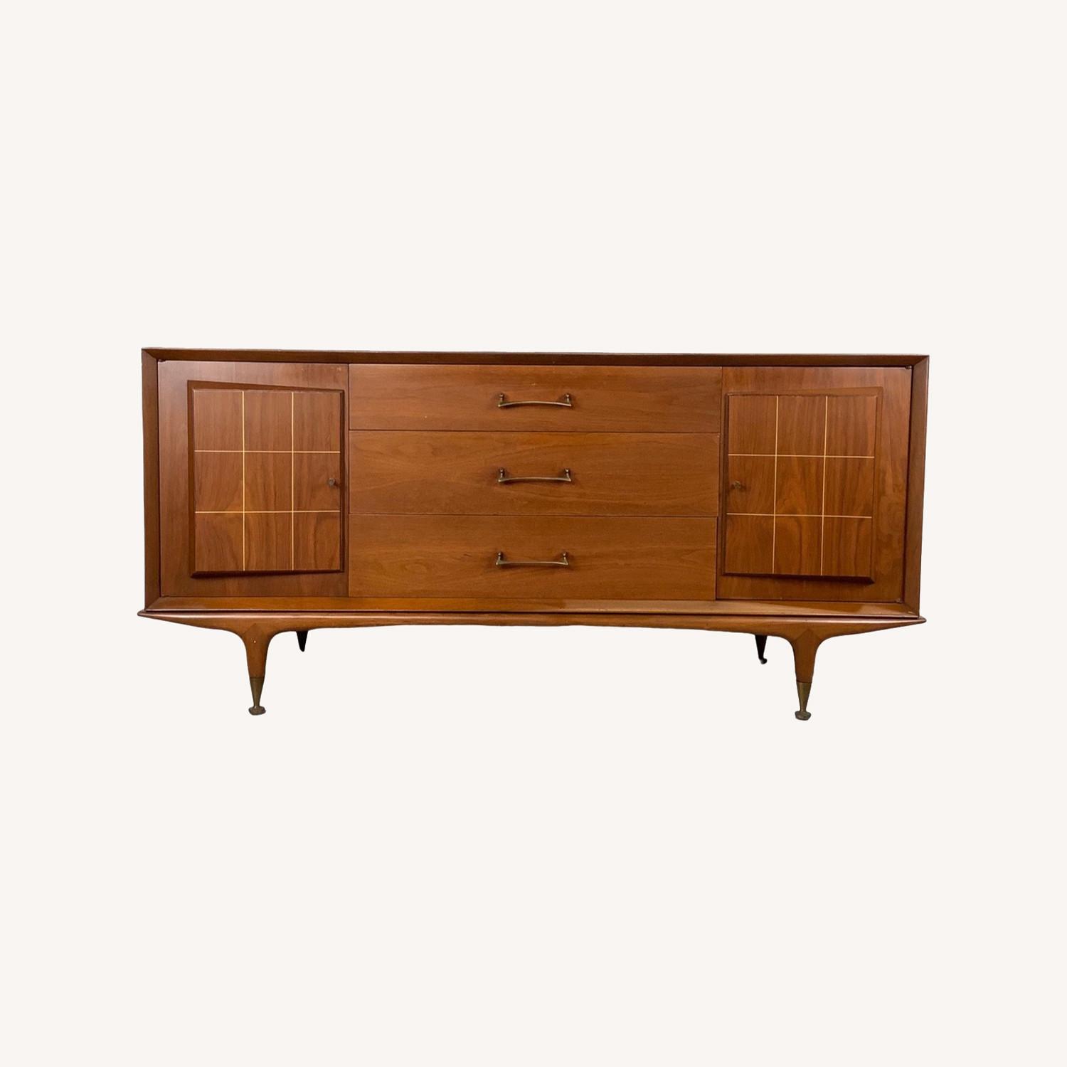 Long Mid-Century Modern Nine Drawer Dresser - image-0