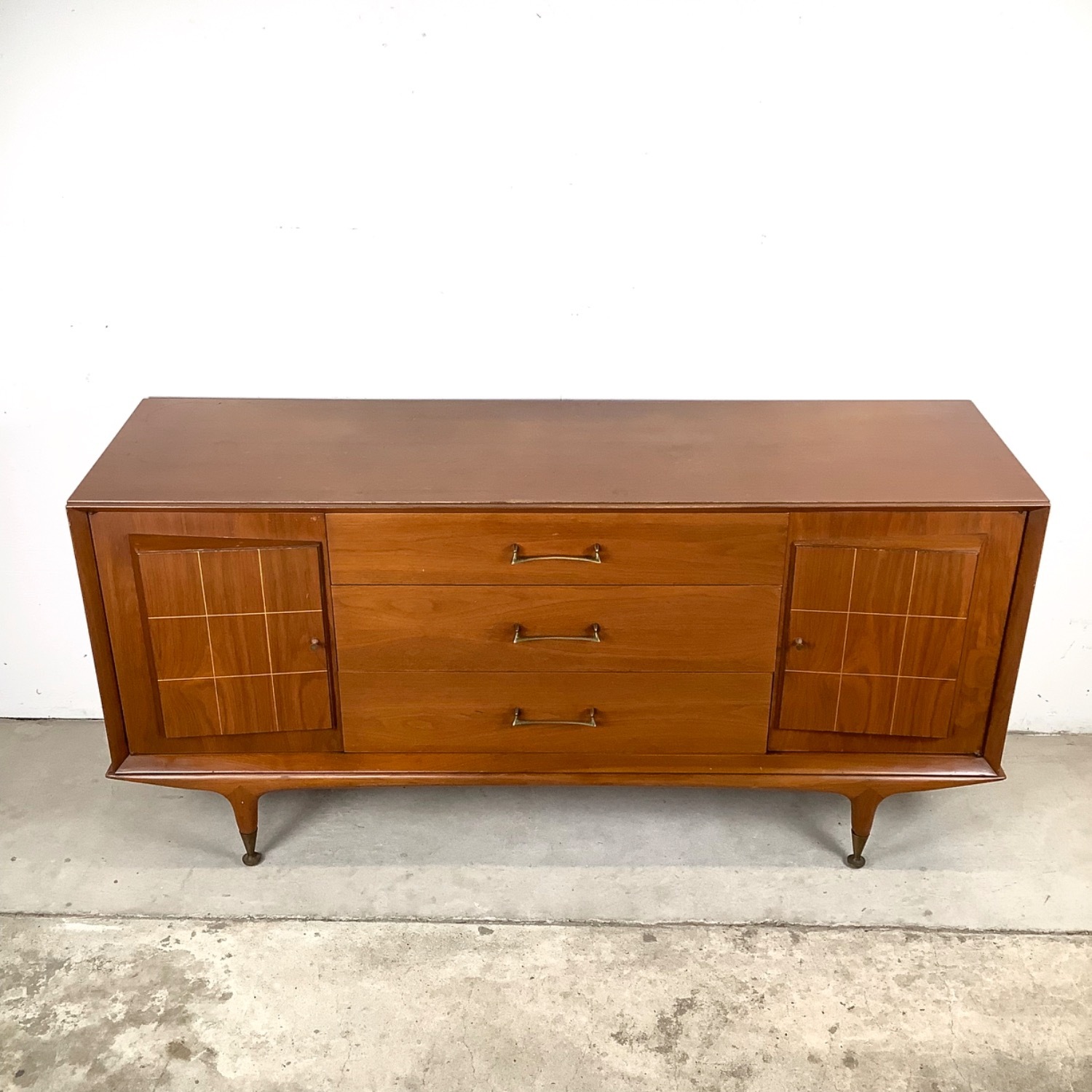 Long Mid-Century Modern Nine Drawer Dresser - image-2