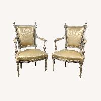 Neoclassical Louis XVI Revival Armchairs- Pair