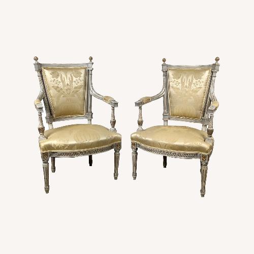 Used Neoclassical Louis XVI Revival Armchairs- Pair for sale on AptDeco