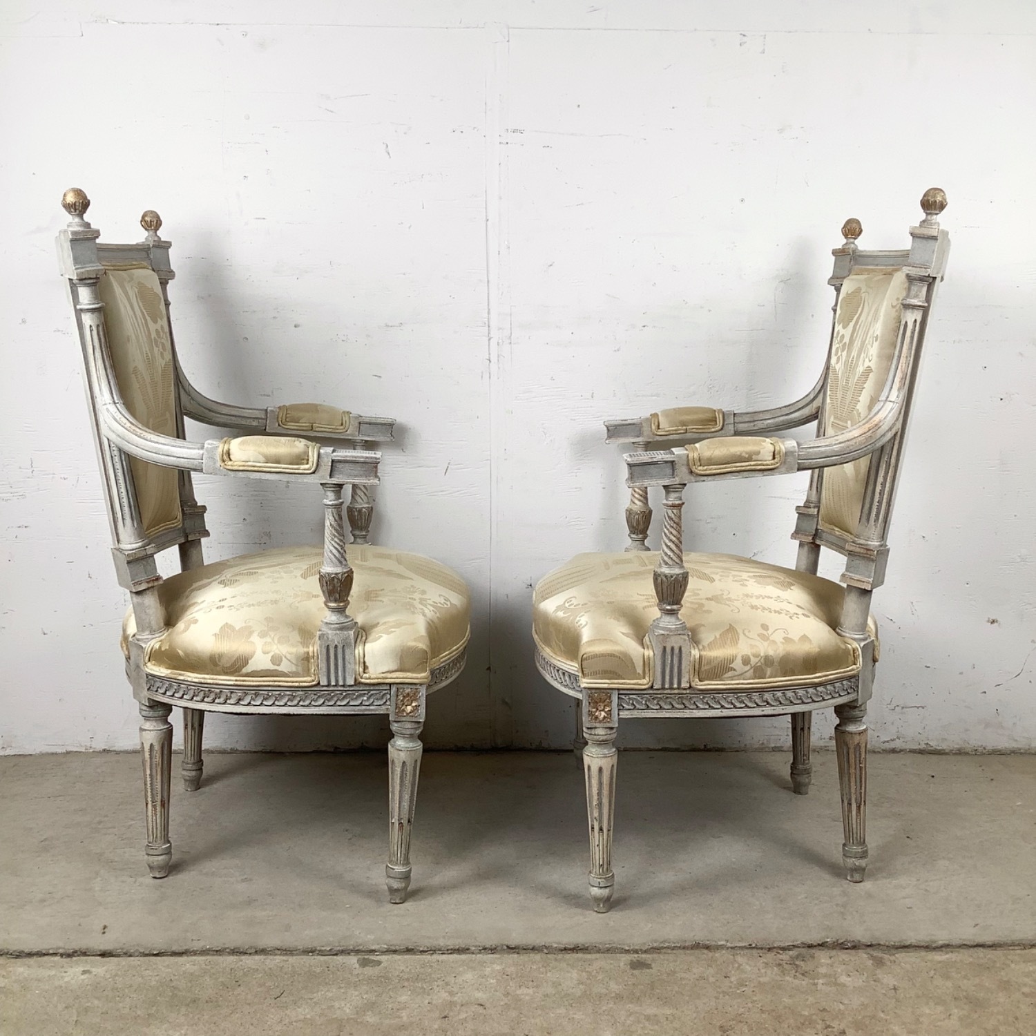 Neoclassical Louis XVI Revival Armchairs- Pair - image-7