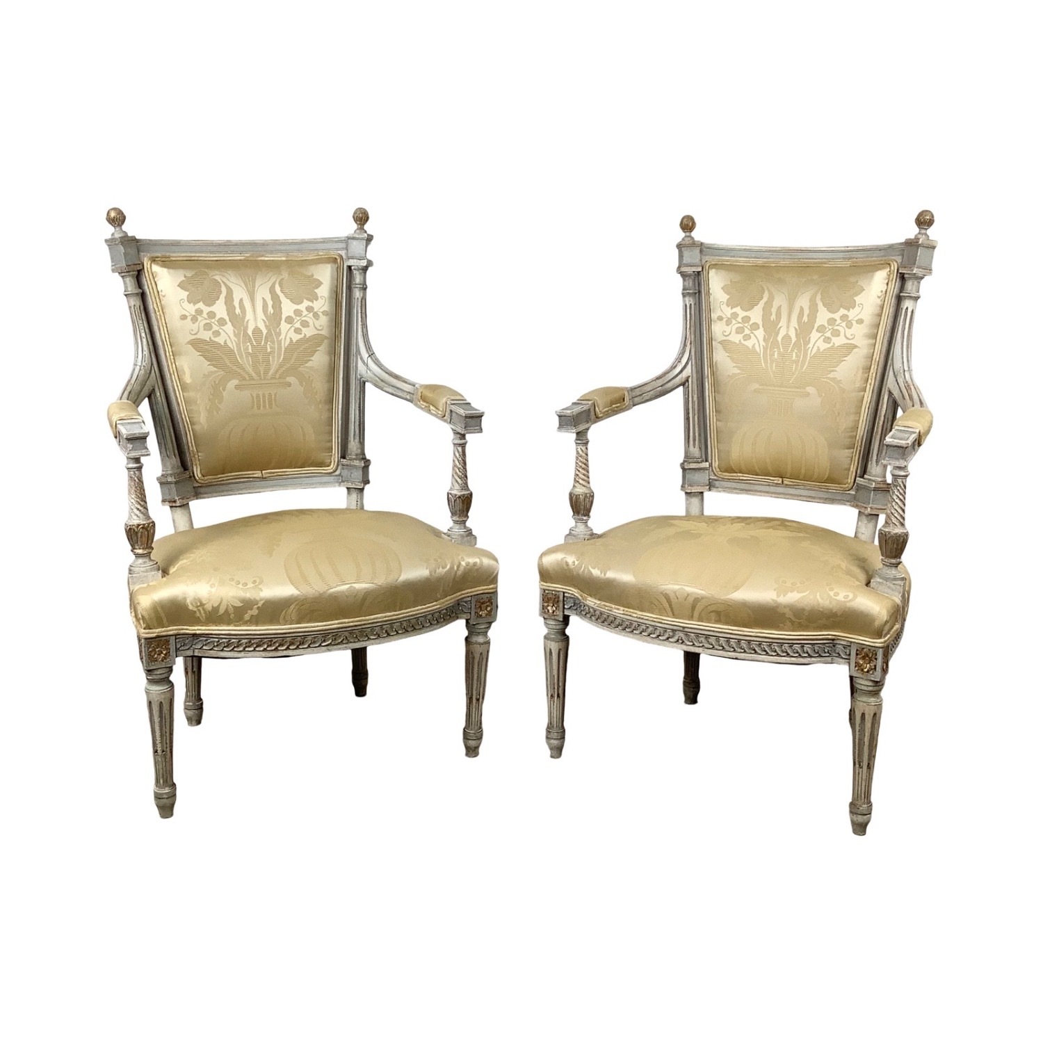 Neoclassical Louis XVI Revival Armchairs- Pair - image-0