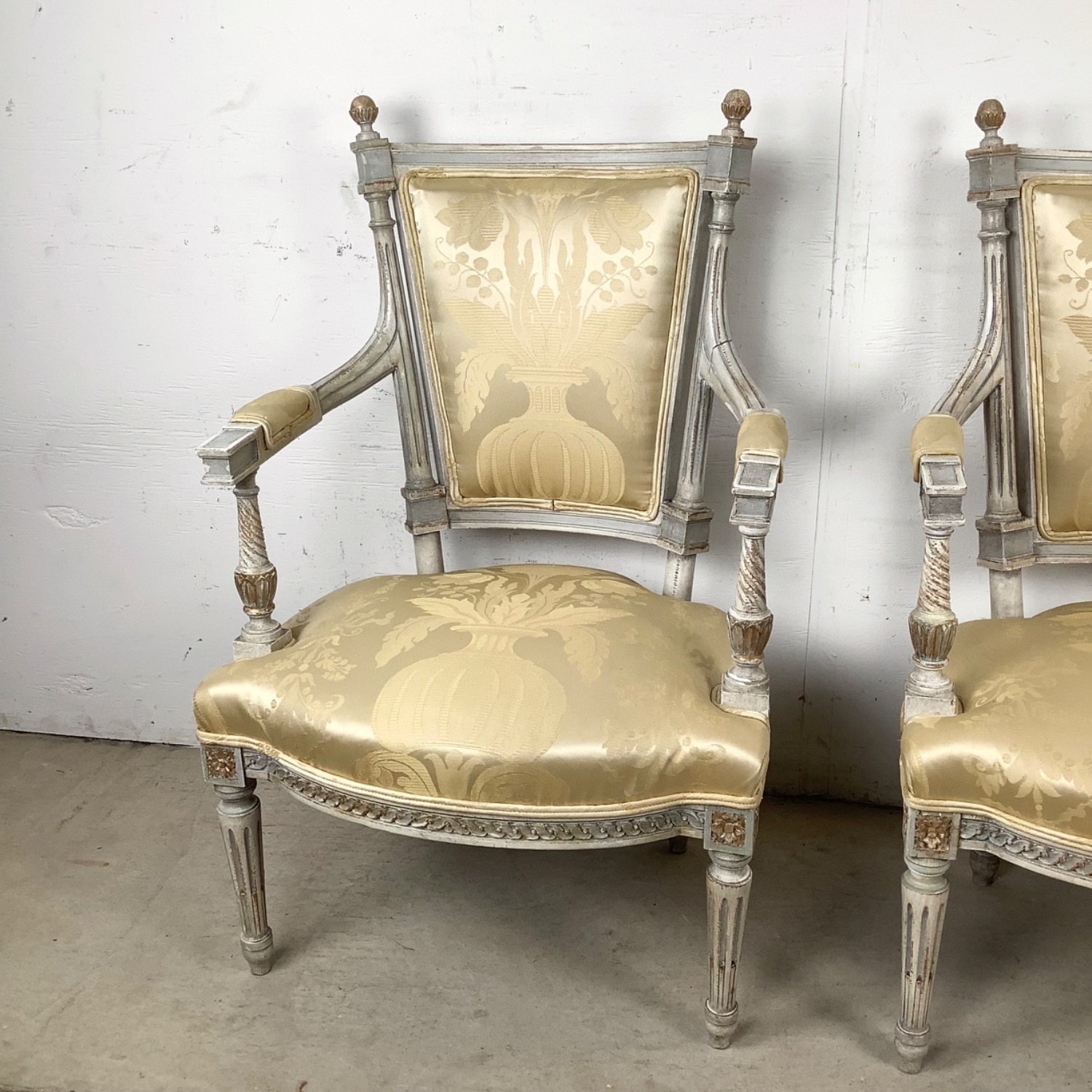 Neoclassical Louis XVI Revival Armchairs- Pair - image-3