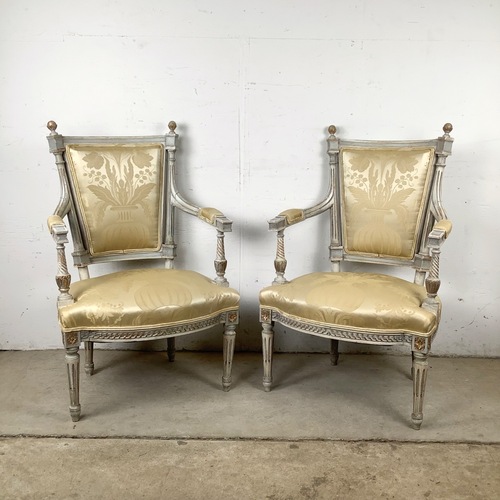 Used Neoclassical Louis XVI Revival Armchairs- Pair for sale on AptDeco