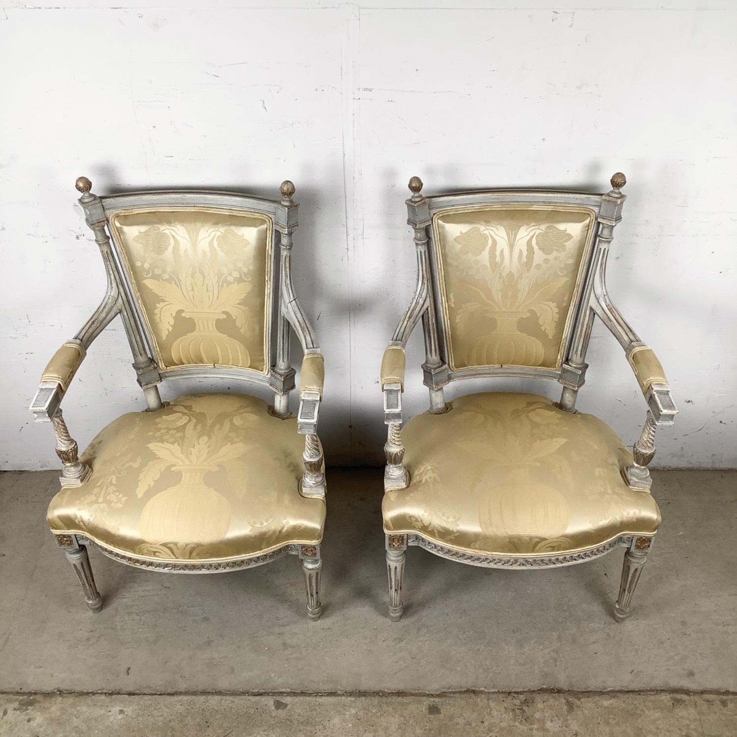 Neoclassical Louis XVI Revival Armchairs- Pair - image-2