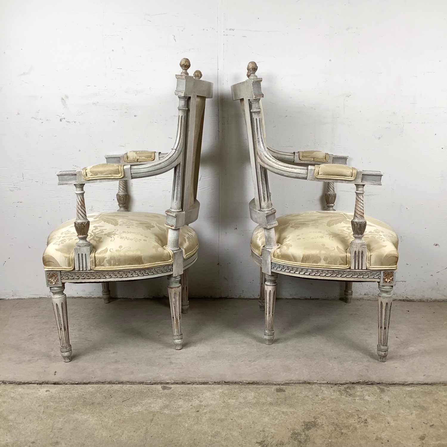 Neoclassical Louis XVI Revival Armchairs- Pair - image-5