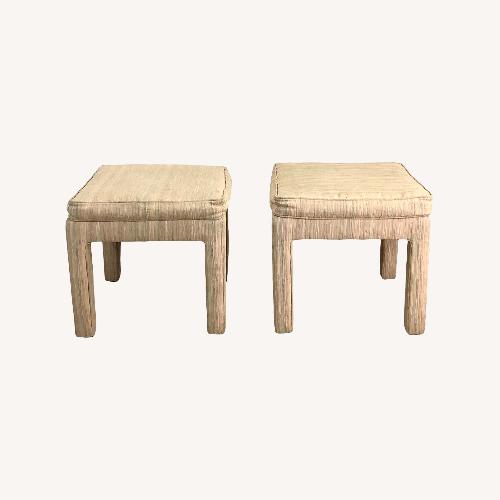 Used Pair of Sculptural Vintage Upholstered Stools for sale on AptDeco