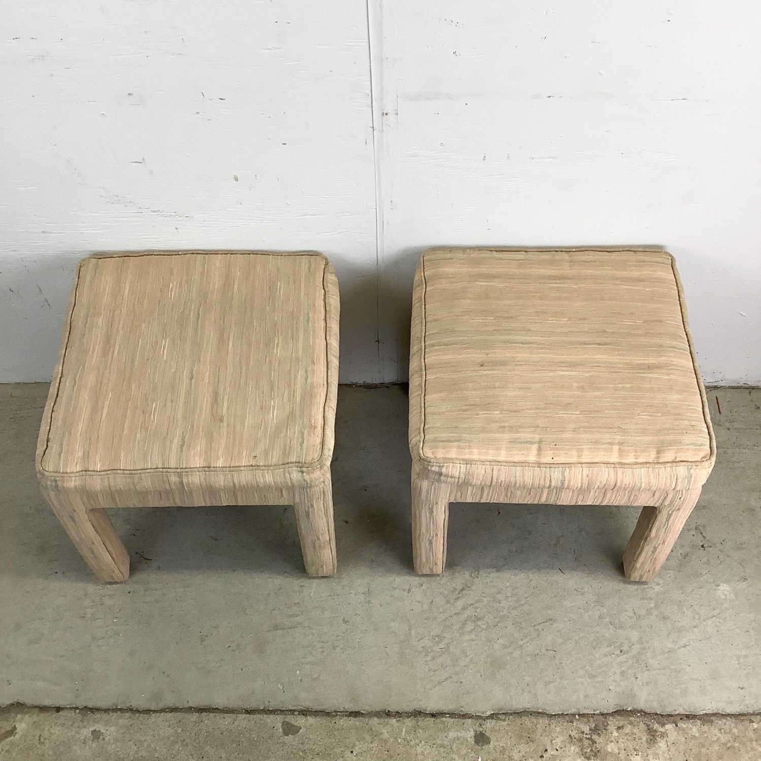 Pair of Sculptural Vintage Upholstered Stools - image-3