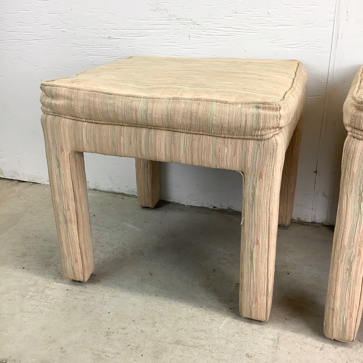 Pair of Sculptural Vintage Upholstered Stools - image-10