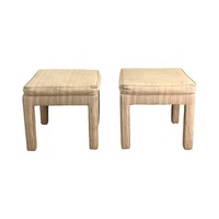 Pair of Sculptural Vintage Upholstered Stools
