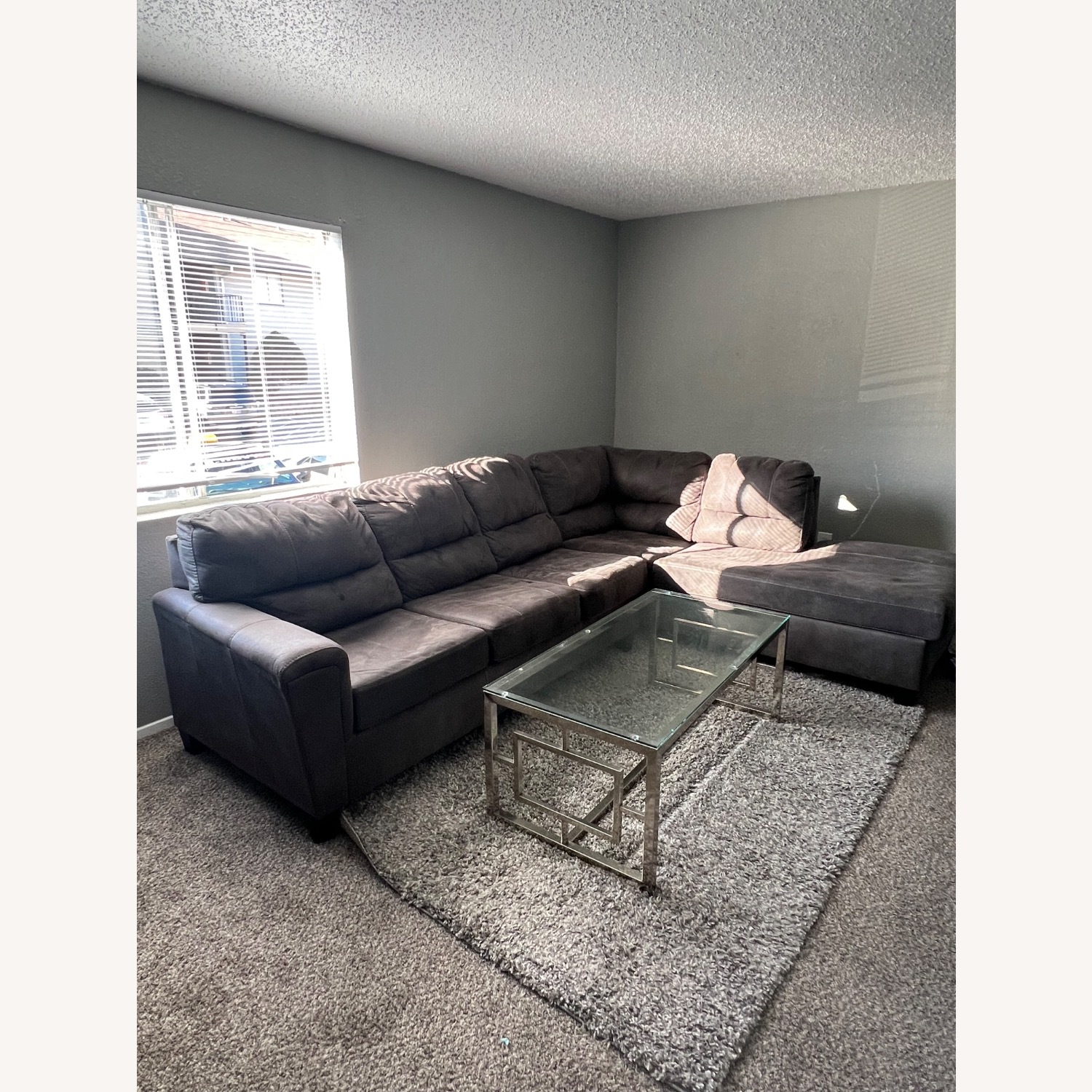 Dark Gray 2 Piece Sectional - image-1