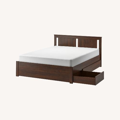 Used IKEA Dark Brown Wood Full Bed for sale on AptDeco