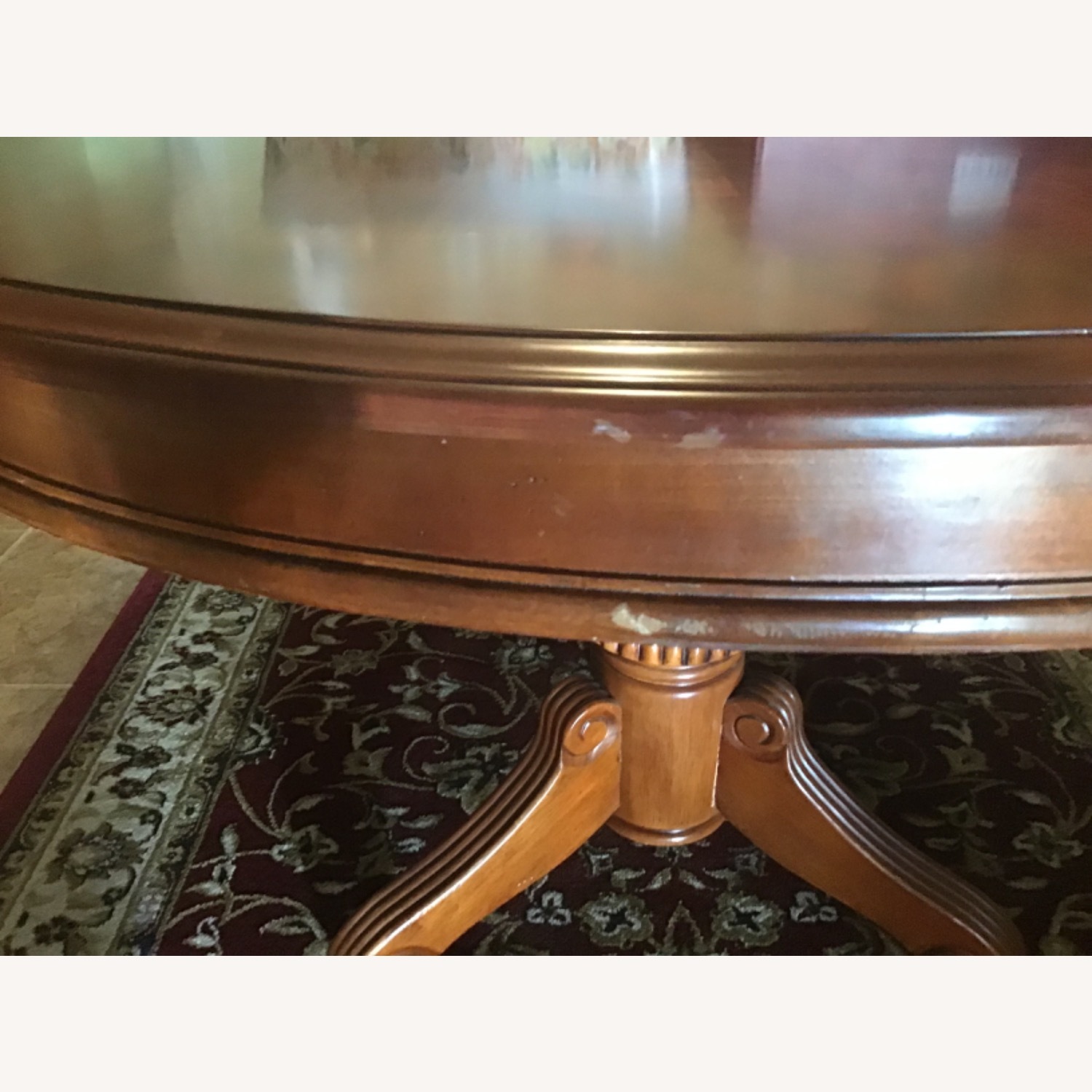 Dark Brown Wood Dining Table - image-3