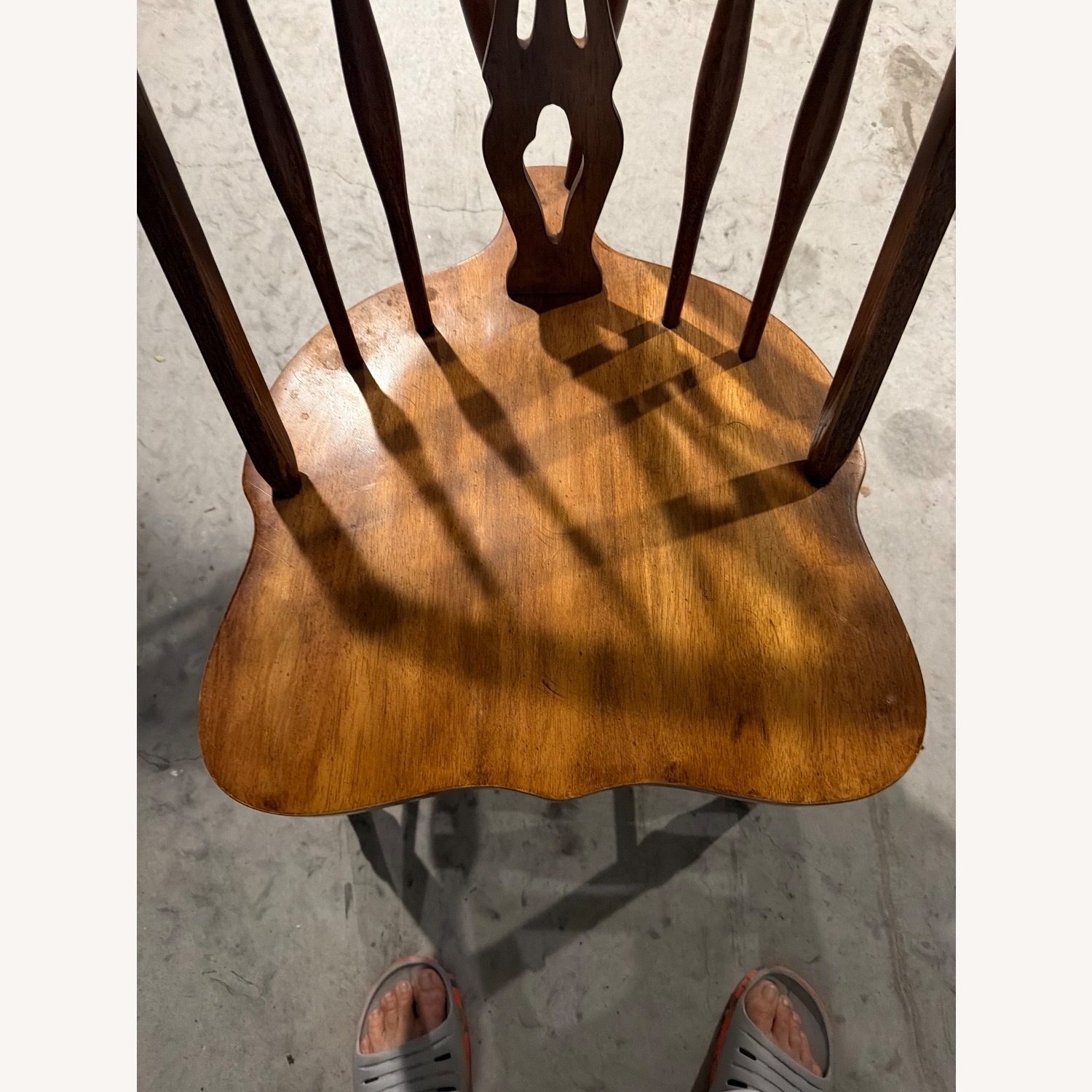 Vintage/Antique Light Brown Dining Chairs - image-5