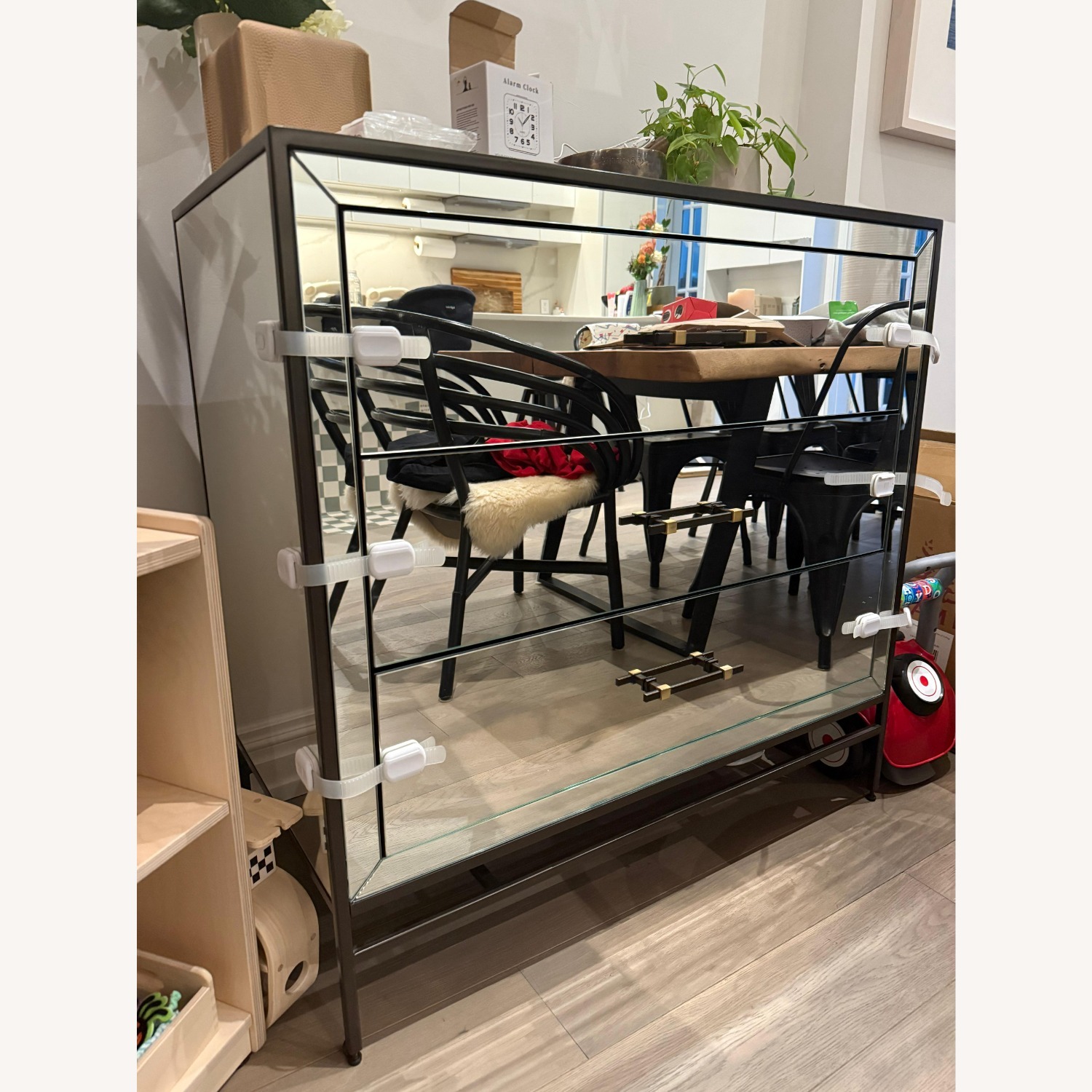 West Elm Mirrored 3-Drawer Mirrored Dresser - image-1