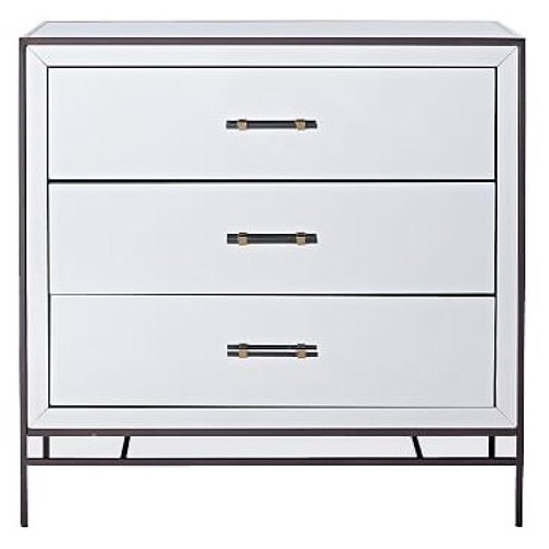 Used West Elm Mirrored 3-Drawer Mirrored Dresser for sale on AptDeco