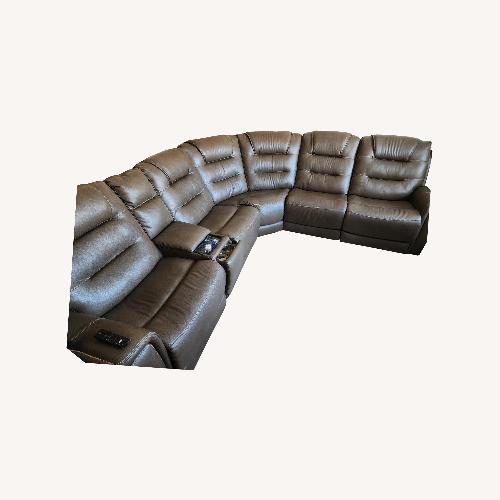 Used Contemporary Brown Leather 3+ Seater Sofa for sale on AptDeco
