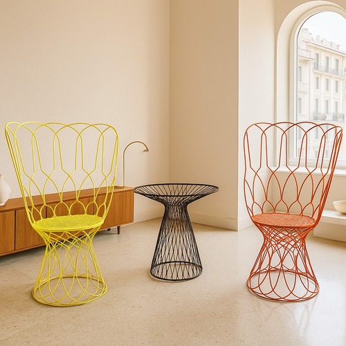 Used EMU Americas Re-trouve Orange Metal Accent Chair for sale on AptDeco