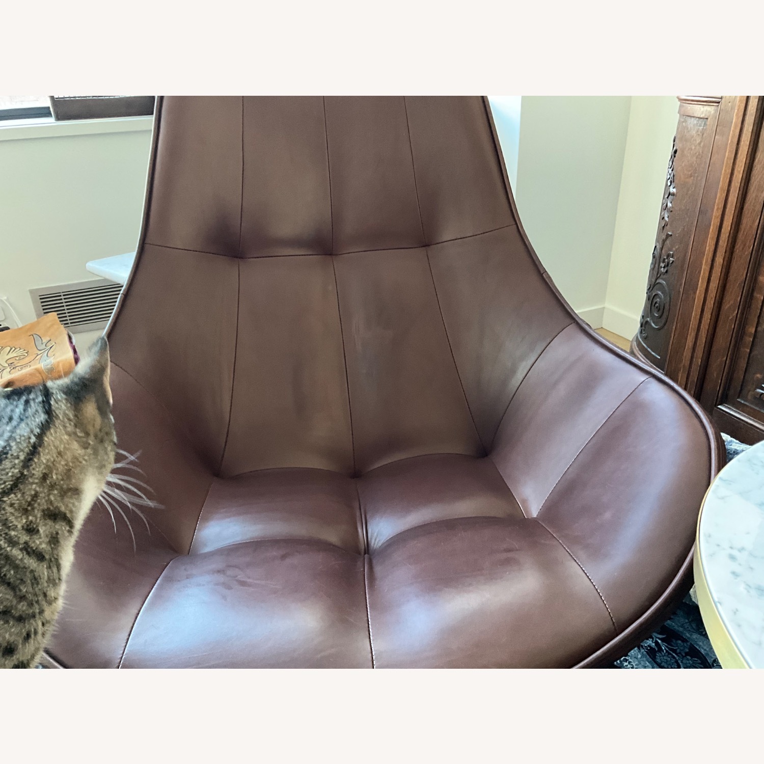 BoConcepts 2 Leather Swivel Chairs & Footstools - image-7