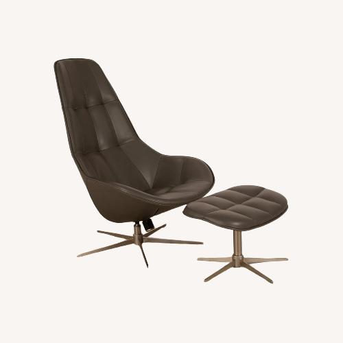 Used BoConcepts 2 Leather Swivel Chairs & Footstools for sale on AptDeco