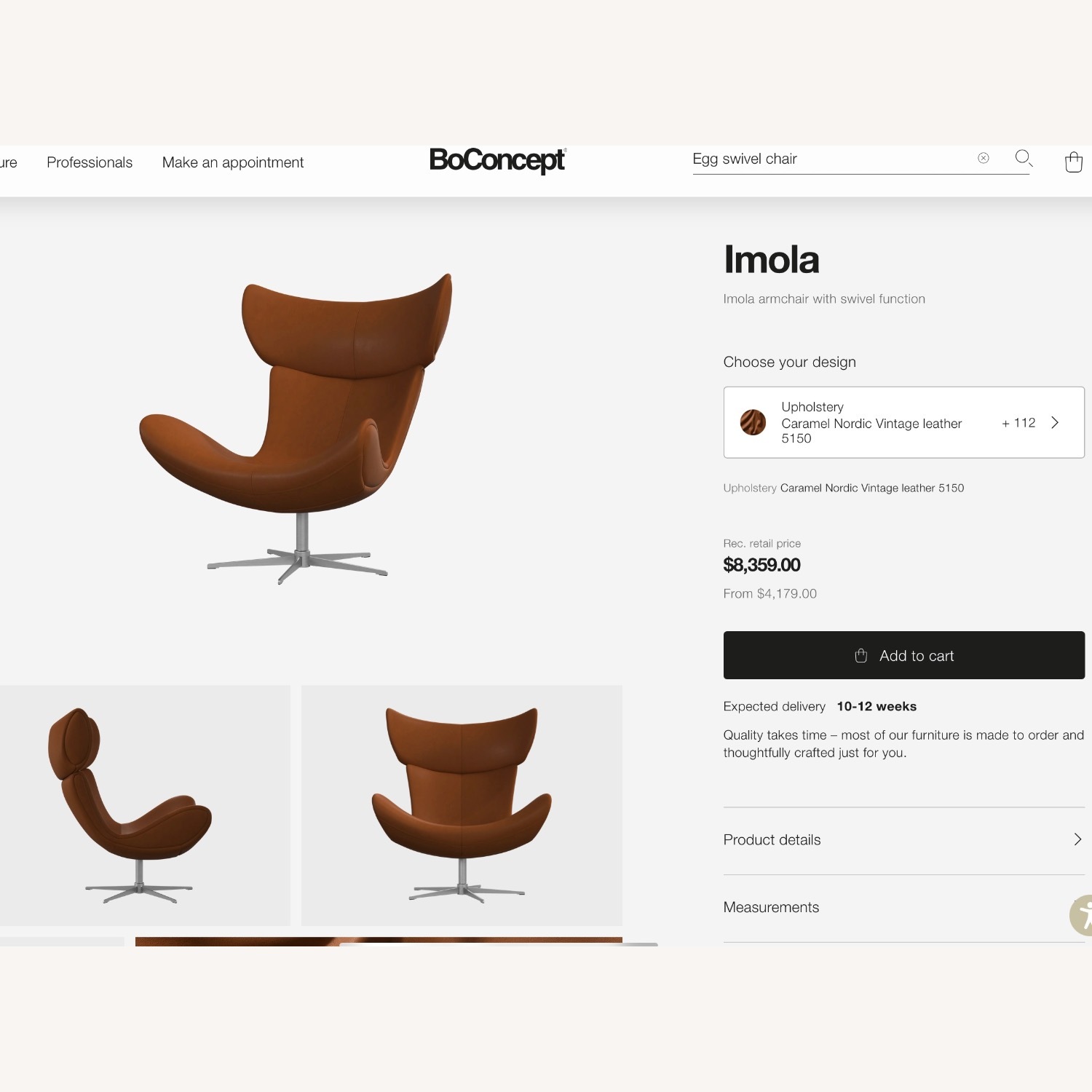 BoConcepts 2 Leather Swivel Chairs & Footstools - image-10